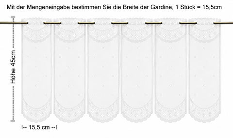 Scheibengardine doppellagig Borte weiß nach Maß