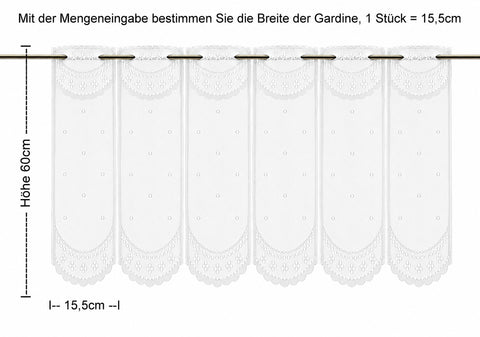 Scheibengardine doppellagig Borte weiß nach Maß