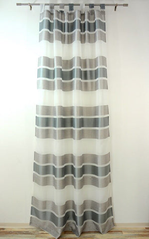 Schlaufenschal Gardine mit Schlaufen Uli 140x245cm silber grau Vorhang