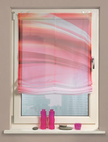 Digitaldruck bedrucktes Raffrollo Lincoln rose BxH 80x140cm