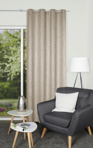 Ösenschal Leinen taupe BxH 140x245cm Vorhang Gardine blickdicht rustikal