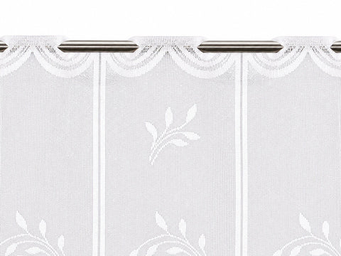 nach Maß Scheibengardine Jacquard weiß Ornament Höhe 80/100/120cm 7046