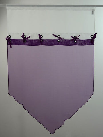 Design Kuvert Scheibengardine Bistrogardine Kurzgardine Lila transparent 2192