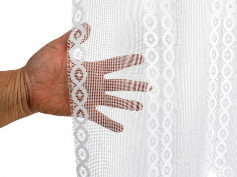 Scheibengardine  Jacquard weiß Kleinfenster HxB 45x150cm