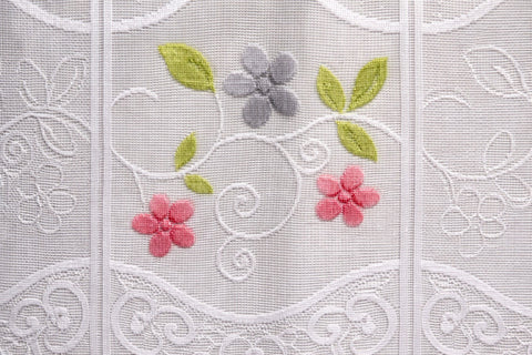 Bistro Bogen Scheibengardine 2342 Set 2 tlg. farbig Blume