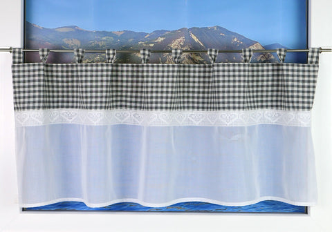 Design Scheibengardine anthrazit grau 45x135cm