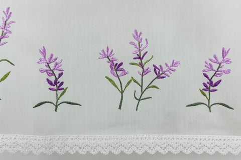 Scheibengardine Lavendel bestickt HxB 45x120cm