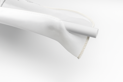 Design Mini Flächenvorhang Set weiß bestickt Leuchtturm grau 4142