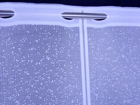 Nach Maß Scheibengardine Jacquard Bistrogardine Margerite weiß Höhe 45/60cm