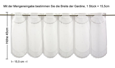 Scheibengardine doppellagig Borte weiß nach Maß