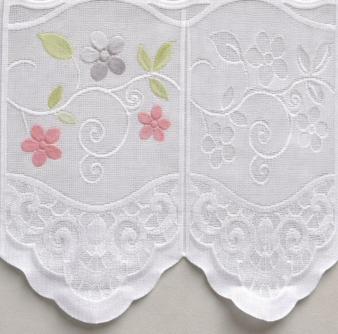 Bistro Bogen Scheibengardine 2342 Set 2 tlg. farbig Blume
