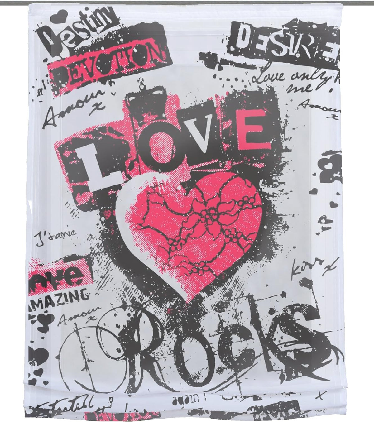 Digitaldruck Raffrollo Edinburgh rot 60x140cm digital bedruckt transparent