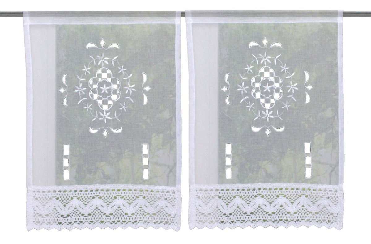 2-tlg. Fensterbild Leinenstruktur BxH 30x45cm Scheibengardine