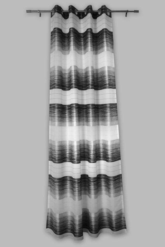 Ösenschal Querstreifen grau schwarz BxH 145x245cm