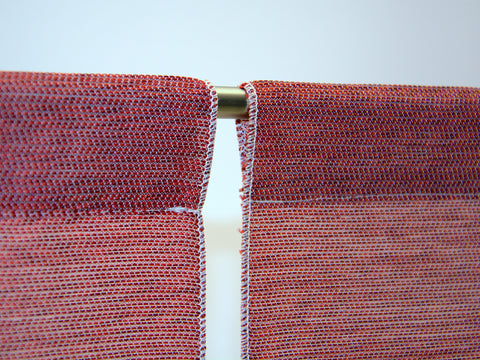 Design Mini Flächenvorhang Set rot grau Scheibengardine 2280-09