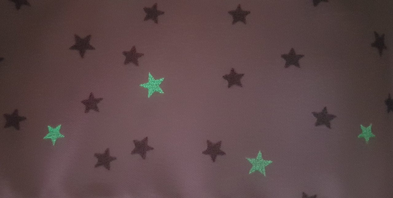 Design Schlaufen Scheibengardine kleine Sterne (leuchtend)