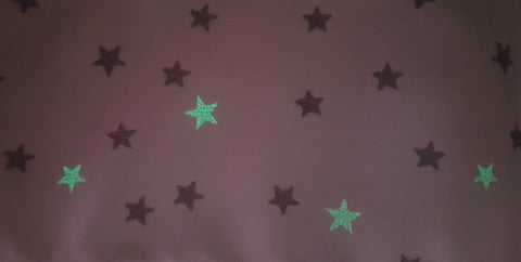 Design Schlaufen Scheibengardine kleine Sterne (leuchtend)