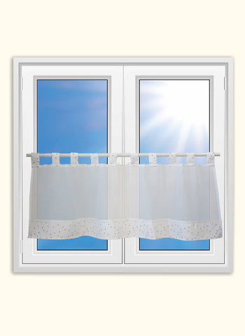Design Schlaufen Scheibengardine kleine Sterne (leuchtend)