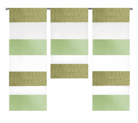 Design Mini Flächenvorhang Set grün Scheibengardine 2280-10 apfel