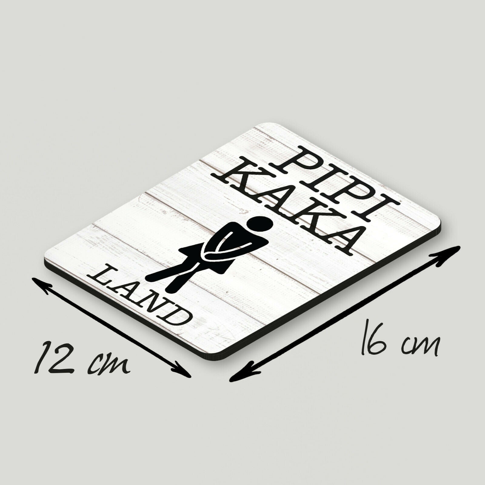 2er Set Alu Dibond Türschild Pipi Kaka Land 12x16cm