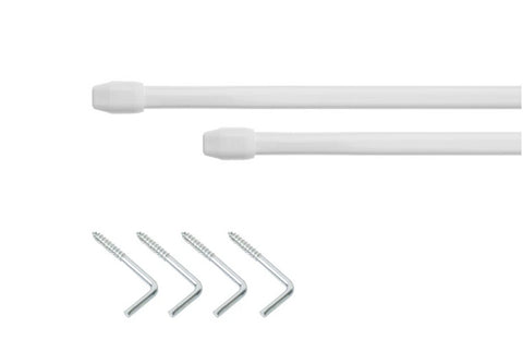 Vitragestange 2er Set ausziehbar weiß
