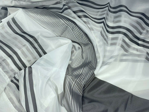 Schlaufenschal Iris Streifen schwarz/weiß BxH 140x245cm