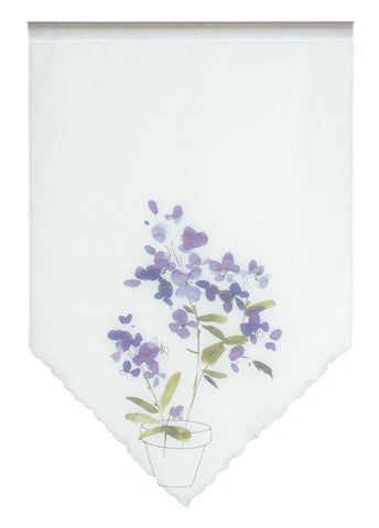 Design Kuvert weiß Blume lila BxH 60x90cm Scheibengardine 4052