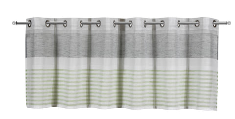 Ösenpanneaux grün/grau 45x140cm Scheibengardine 4062-08 recycled | Nachhaltig