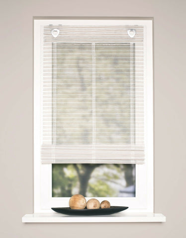 Raffrollo Bambusoptik taupe creme mit Haken ohne Bohren Rollo 45/60/80/95x130cm
