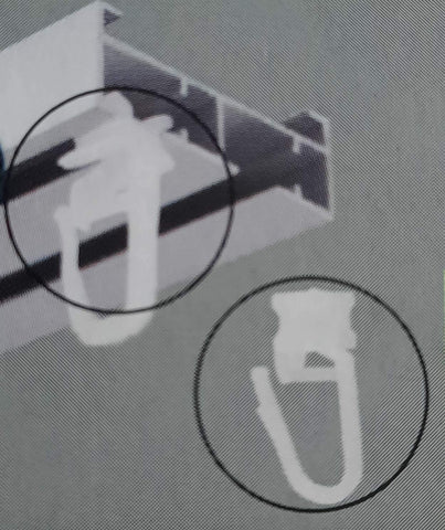 X-Gleiter für Gardinenleiste schwenk- und drehbar
