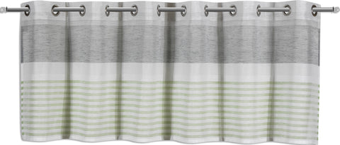 Ösenpanneaux grün/grau 45x140cm Scheibengardine 4062-08 recycled | Nachhaltig
