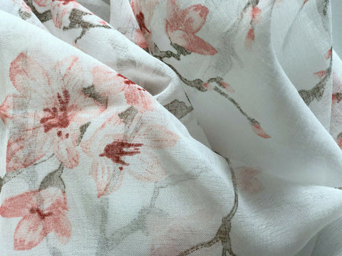 Schlaufenschal Blume apricot BxH 140x245cm offwhite 2557