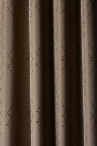 Ösenschal bestickt Raute braun BxH 140x245cm