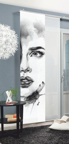 Flächenvorhang Face Right grau BxH 60x245cm