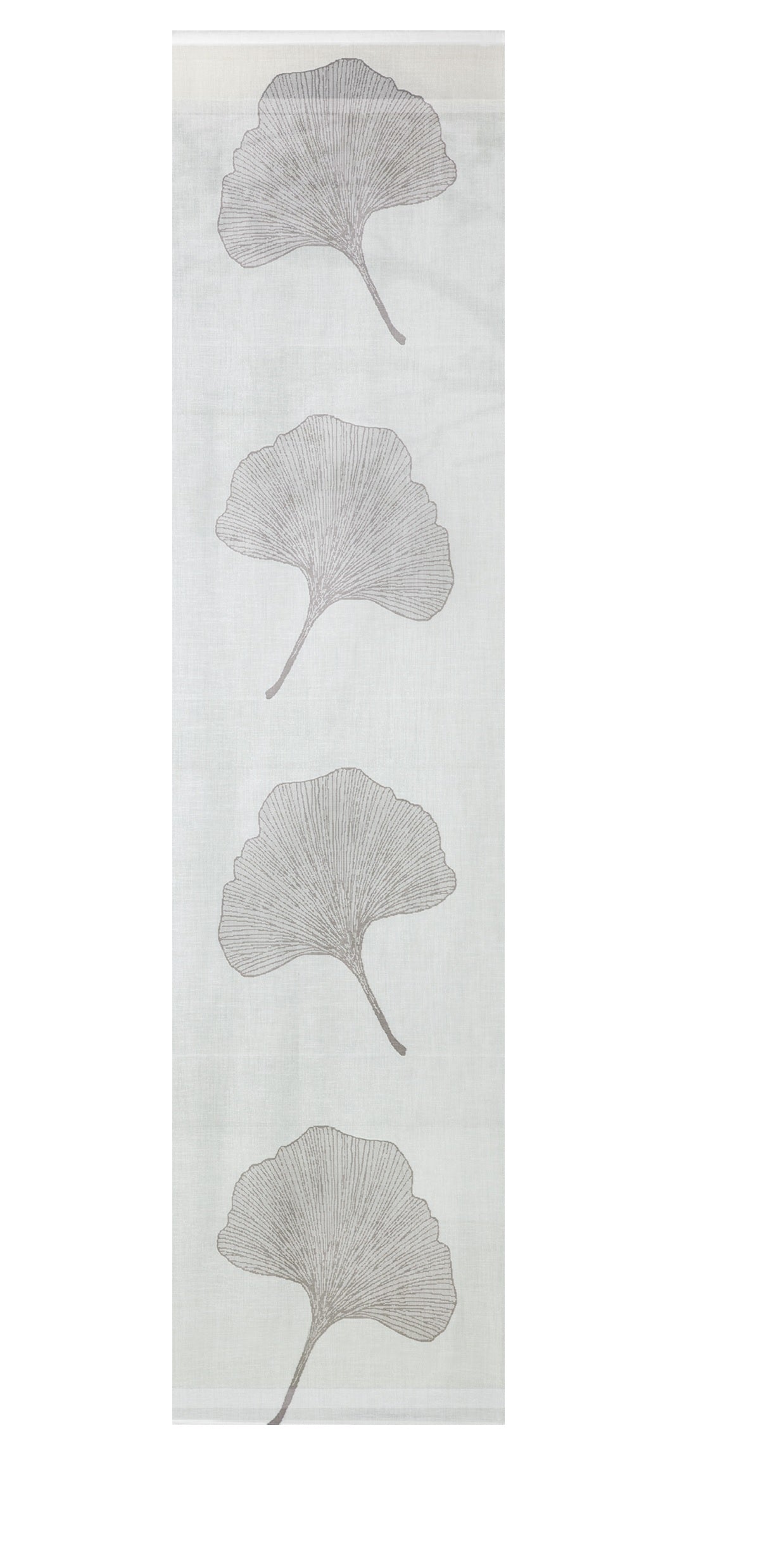 Schiebegardine Ginkgo Blätter weiß BxH 60x245cm halbtransparent