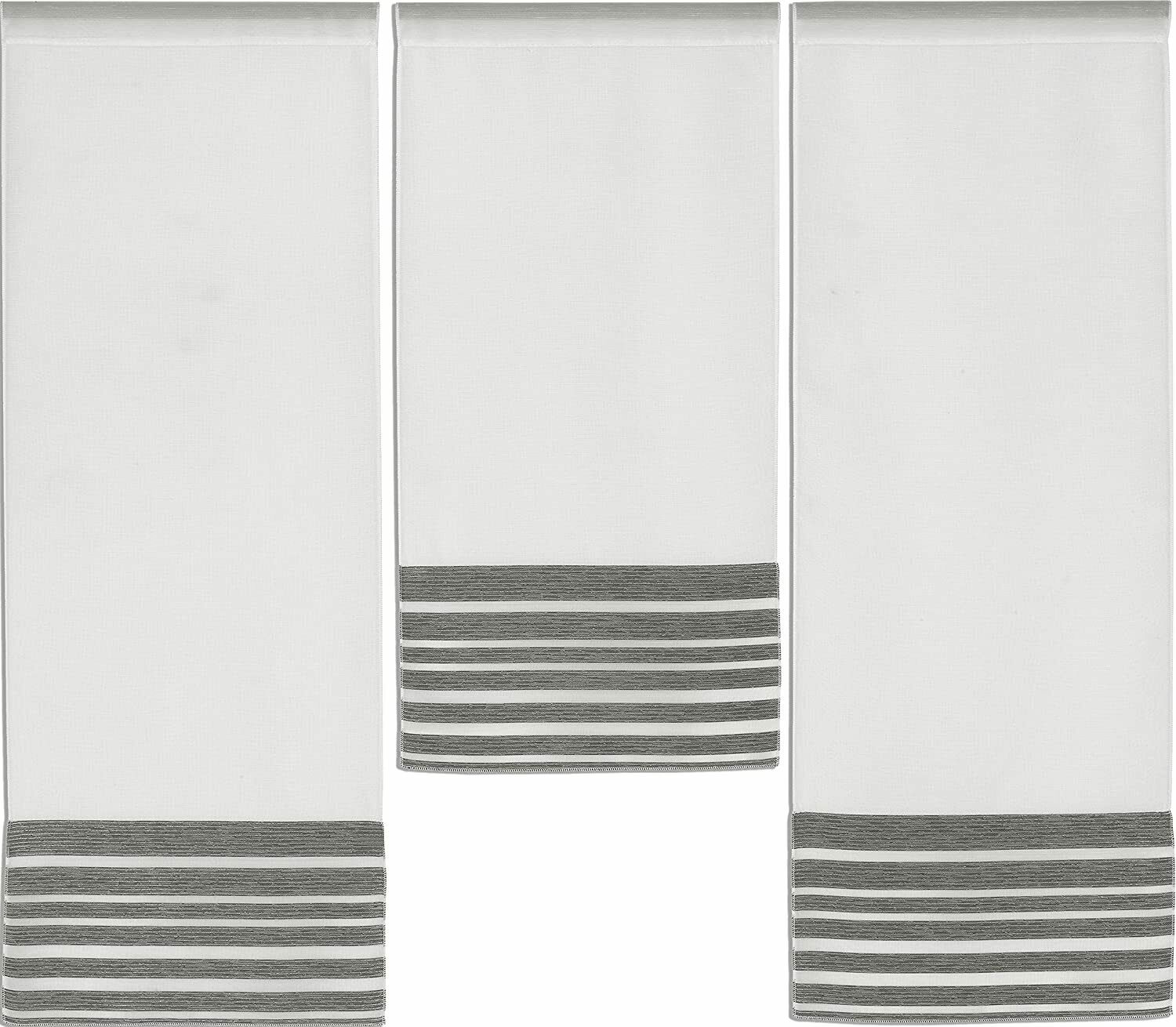 Design Mini Flächenvorhang Set anthrazit Scheibengardine 4027-02