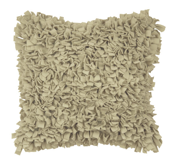 Kissenhülle Barcelona leinen beige m. Reißverschluss 50x50cm Fransen Leinen
