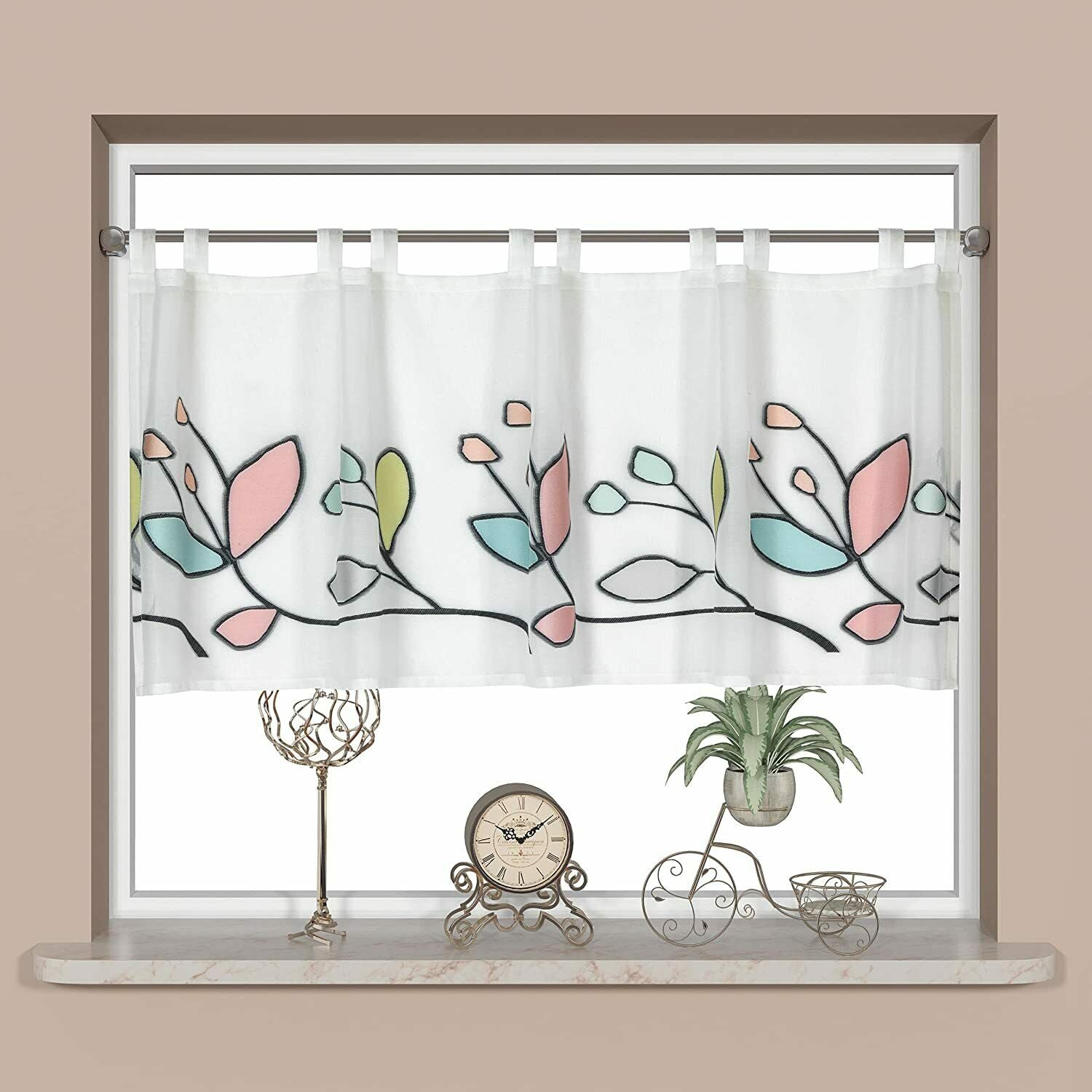 Scheibengardine Schlaufen Panneaux Kleinfenster HxB 50x140 cm multicolor Scherli