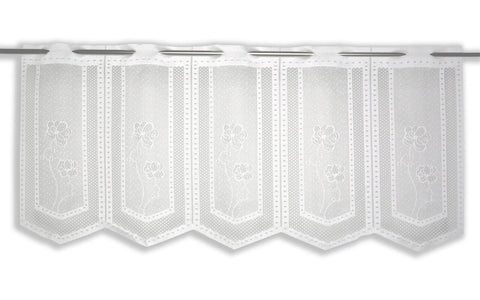 Scheibengardine Jacquard weiß Blume nach Maß