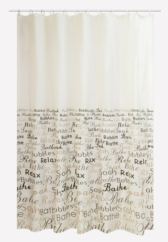 Textil-Duschvorhang Relax braun grau BxH 180x200cm