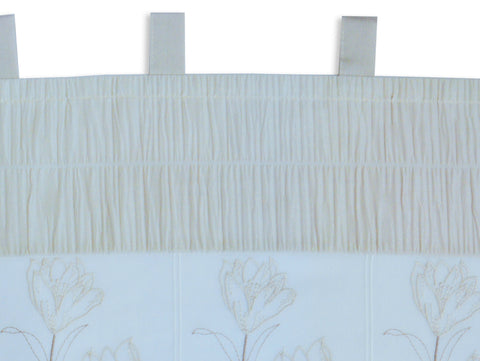 Design Schlaufen Scheibengardine bestickt 2226