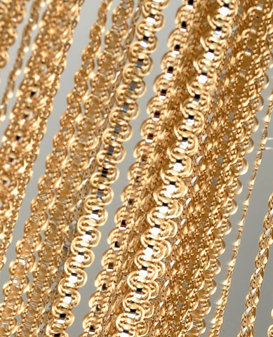 Fadenvorhang gold mit Lurex versch. Breiten