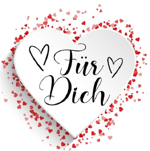 48x hochwertige Etiketten "Für Dich" Herz rot rund hohe Klebekraft 4cm Aufkleber