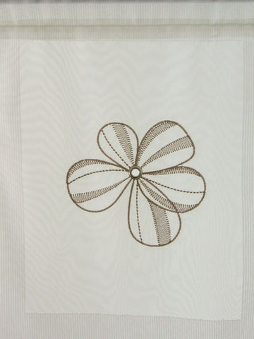 Design Kuvert Blume bestickt taupe Lagenoptik BxH 60x90cm Scheibengardine 2230