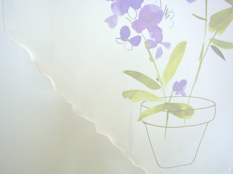 Design Kuvert weiß Blume lila BxH 60x90cm Scheibengardine 4052