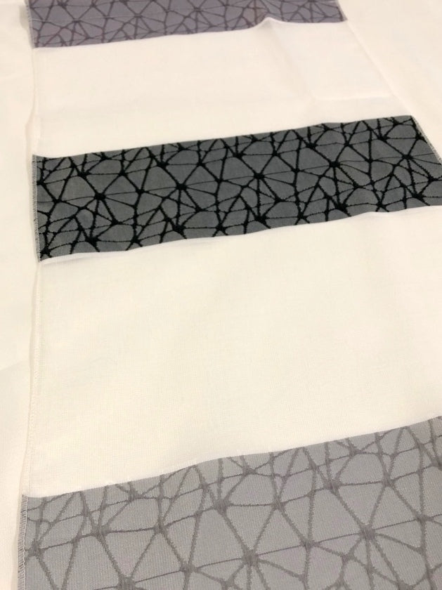 Design Mini Flächenvorhang Set anthrazit grau Muster Scheibengardine 2292
