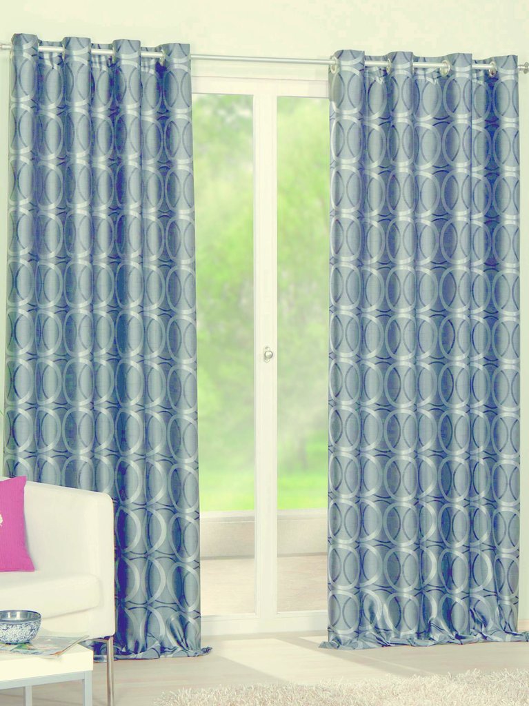 Ösenschal Kreise grau BxH 140x245cm