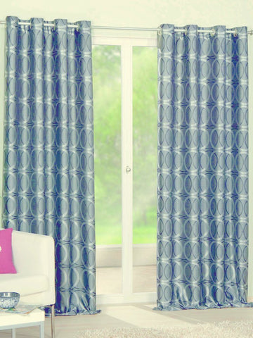Ösenschal Kreise grau BxH 140x245cm