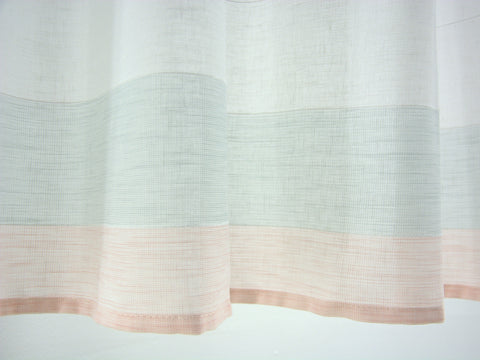 Design Scheibengardine weiß rose mint 4022 Panneaux Kurzstore Bistrogardine