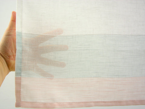 Design Scheibengardine weiß rose mint 4022 Panneaux Kurzstore Bistrogardine